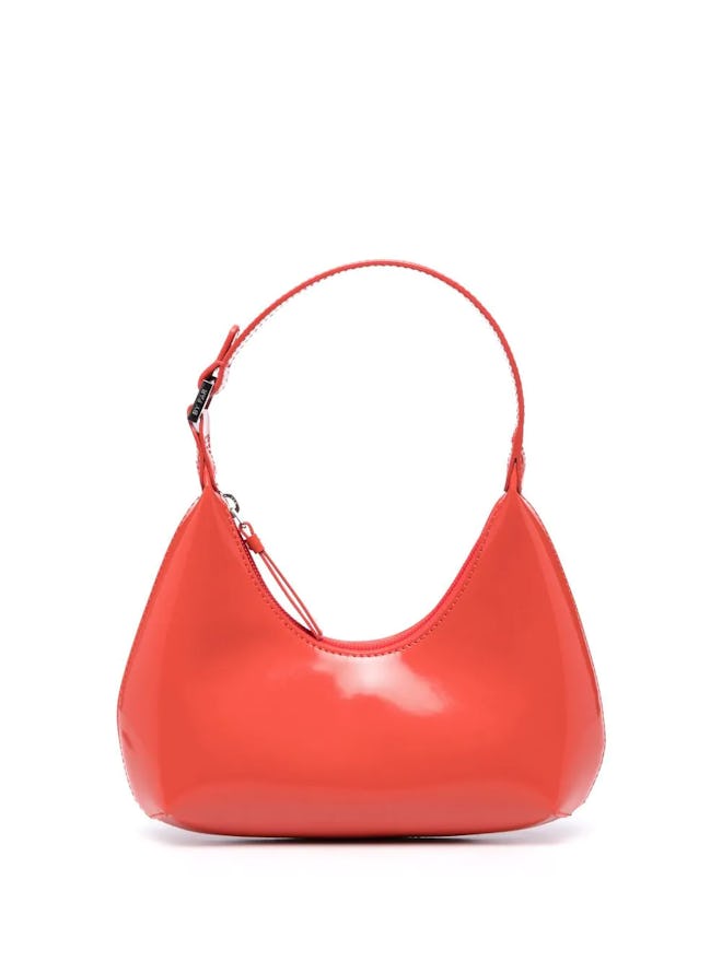 By Far Mini Amber Patent-Leather Bag