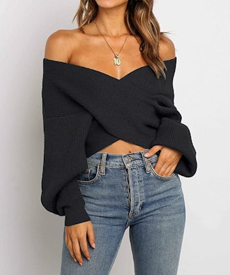 ZCSIA Cross Front Pullover Sweater