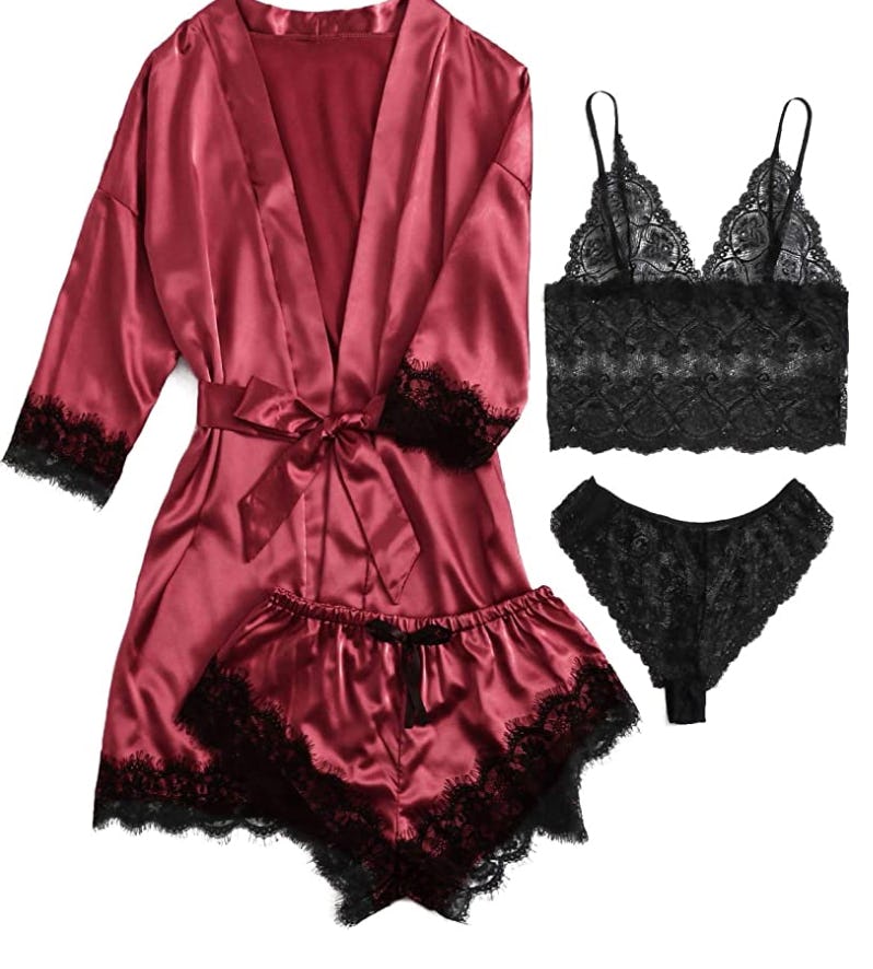 SOLY HUX Satin Pajama Set (4-Piece)