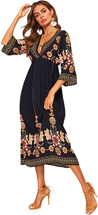 Romwe A-Line Midi Dress