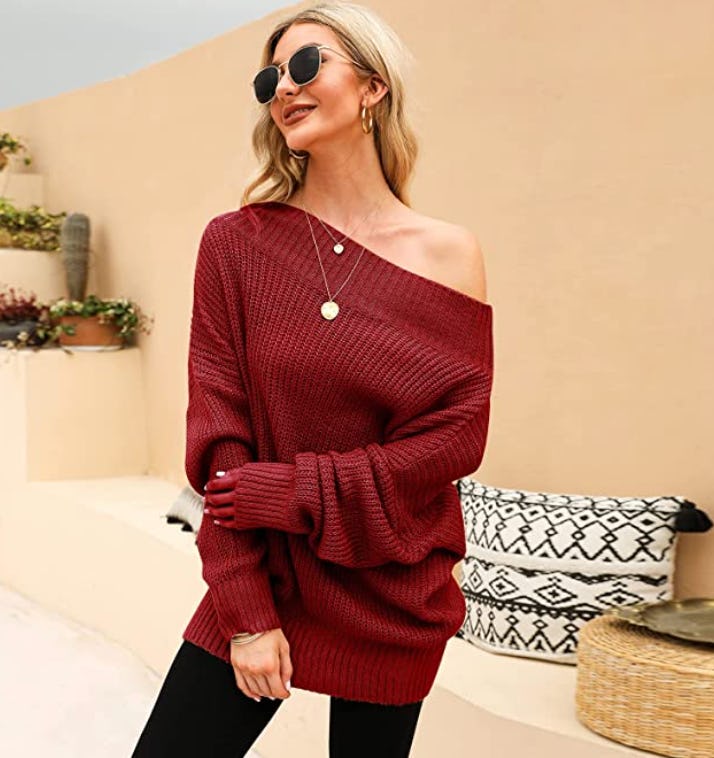 EXLURA Off Shoulder Sweater