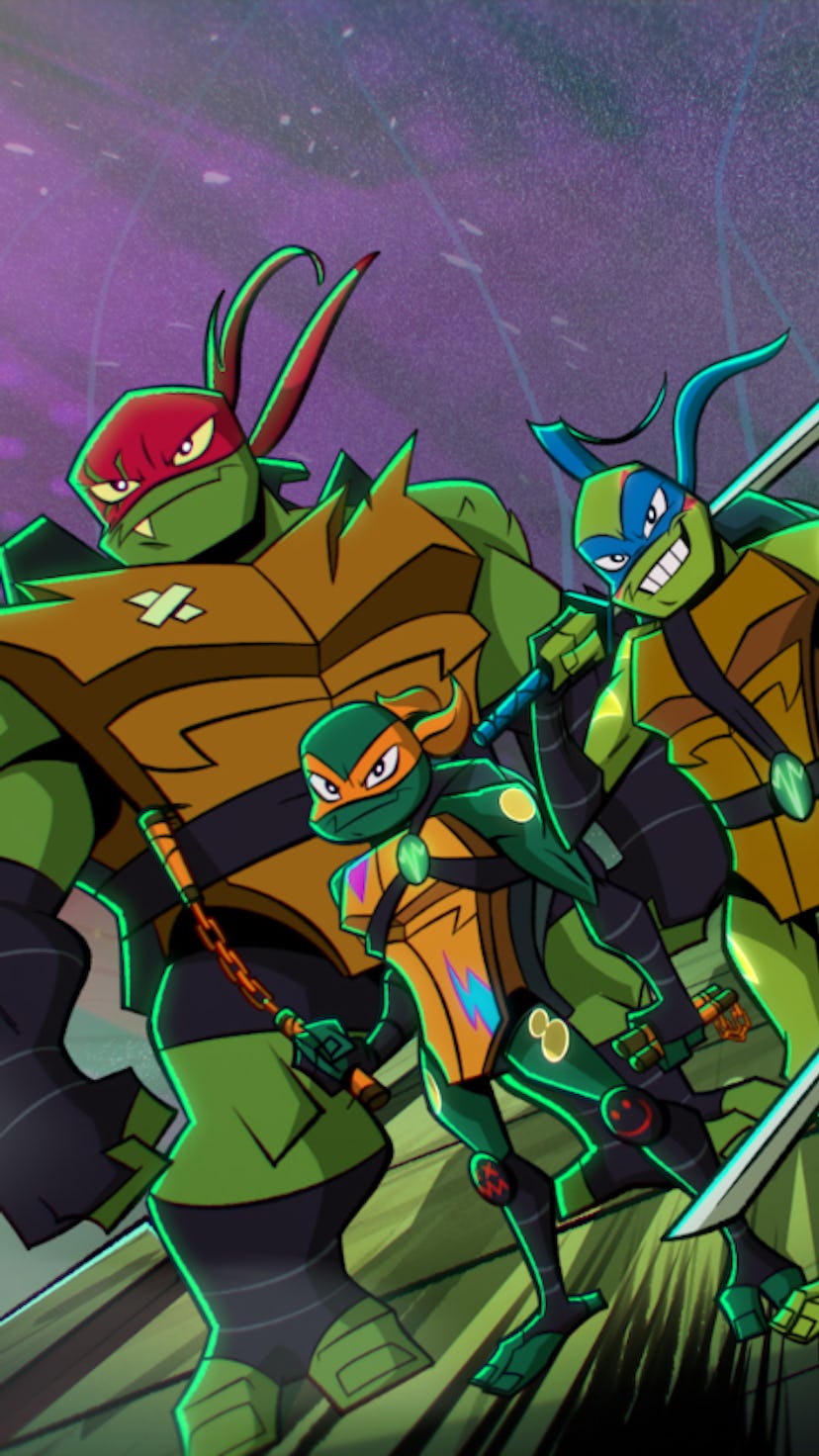 Raphael, Michelangelo, Leonardo, and Donatello in Rise of the Teenage Mutant Ninja Turtles: The Movi...