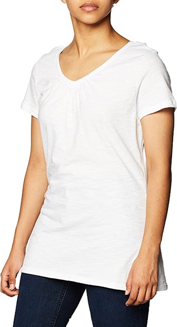 Hanes Women's Shirred V-Neck T-Shirt Comfortable Perfect