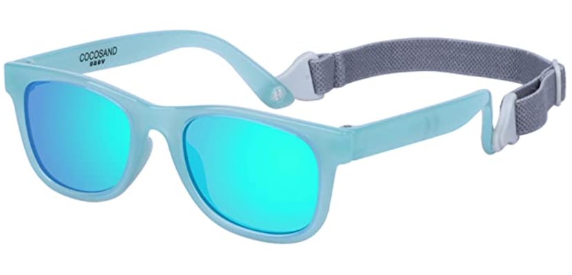 blue polarized sunglasses with strap from cocosand