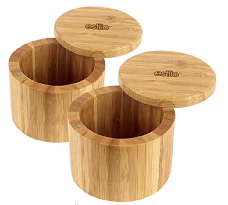 Estilo Premium Bamboo Salt and Pepper Bowls (2-Pack)