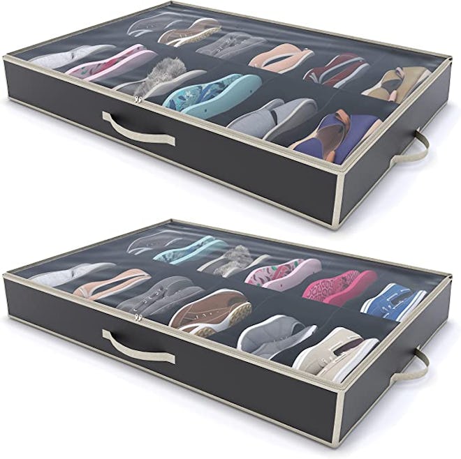 Woffit Under Bed Shoe Storage Organizer (2-Pack)