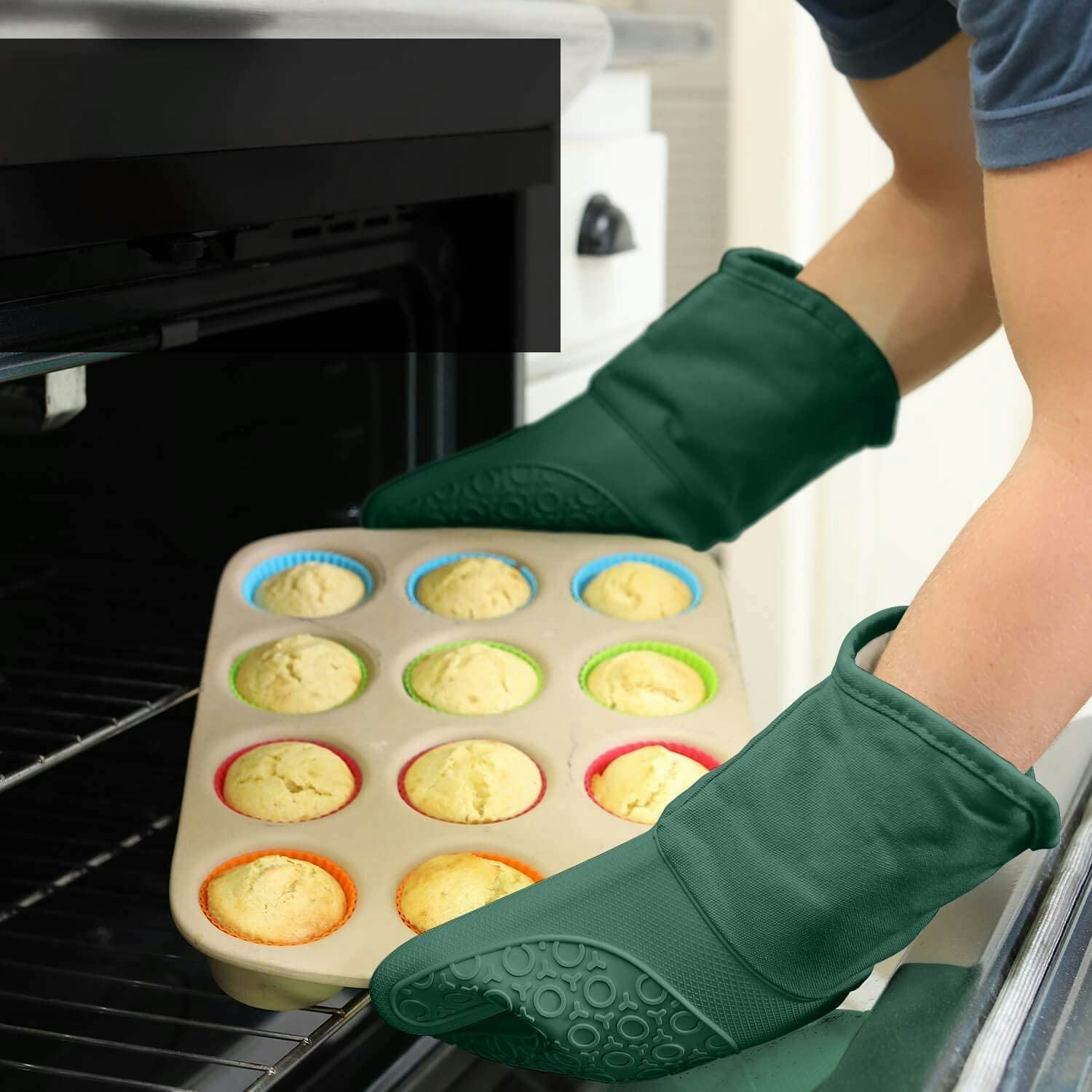 HOMWE Extra-Long Oven Mitts