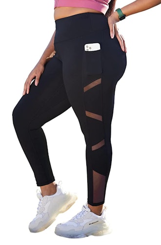 The best plus-size leggings for summer feature geometric mesh cutouts