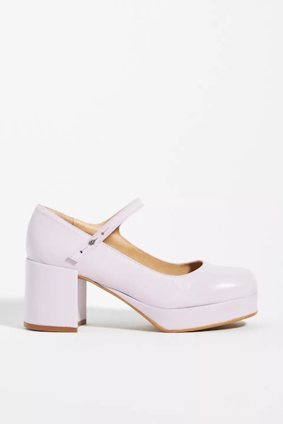 platform heels, lilac