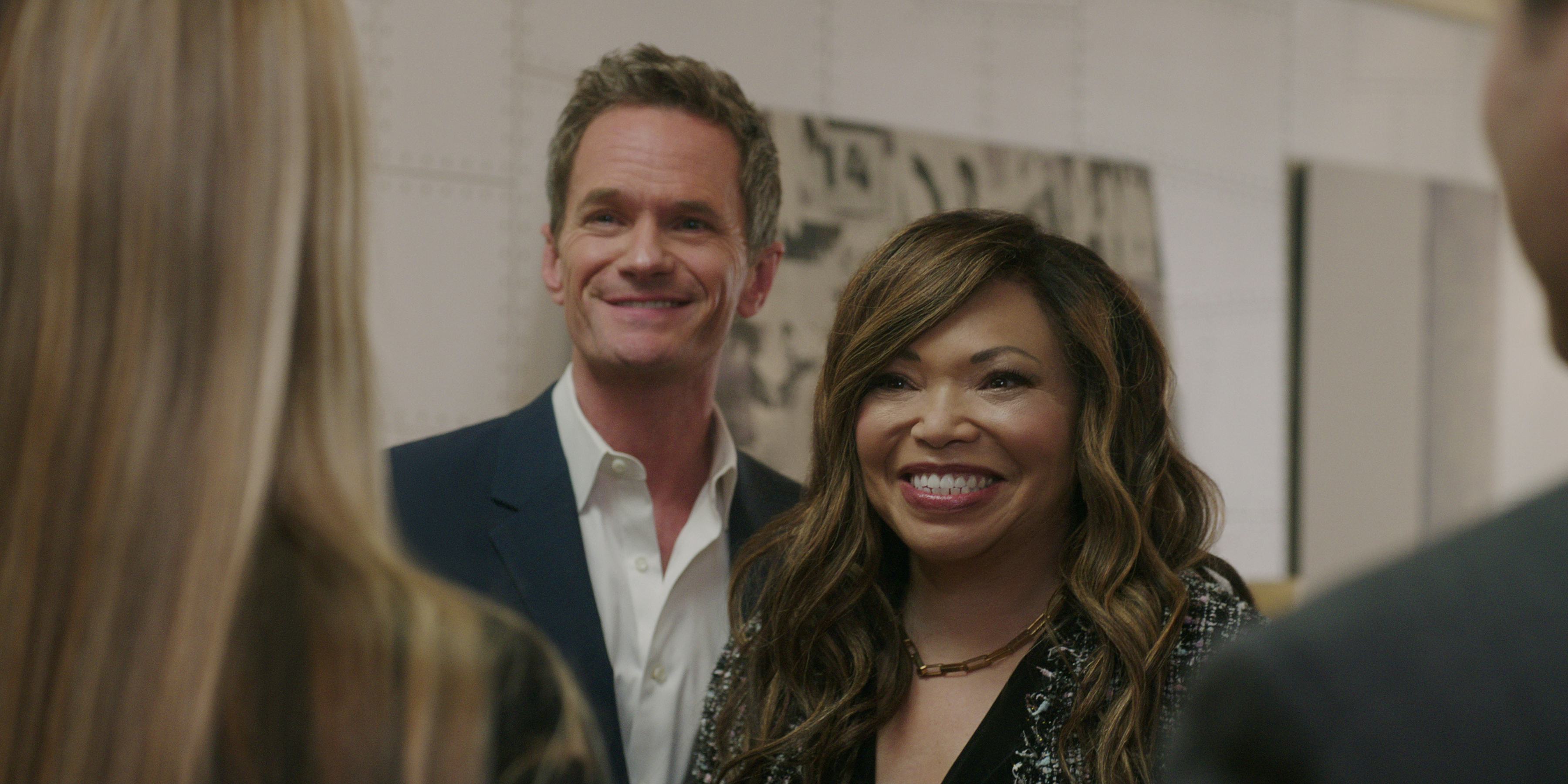 Tisha Campbell with Neil Patrick Harris in &ldquo;Uncoupled&rdquo;