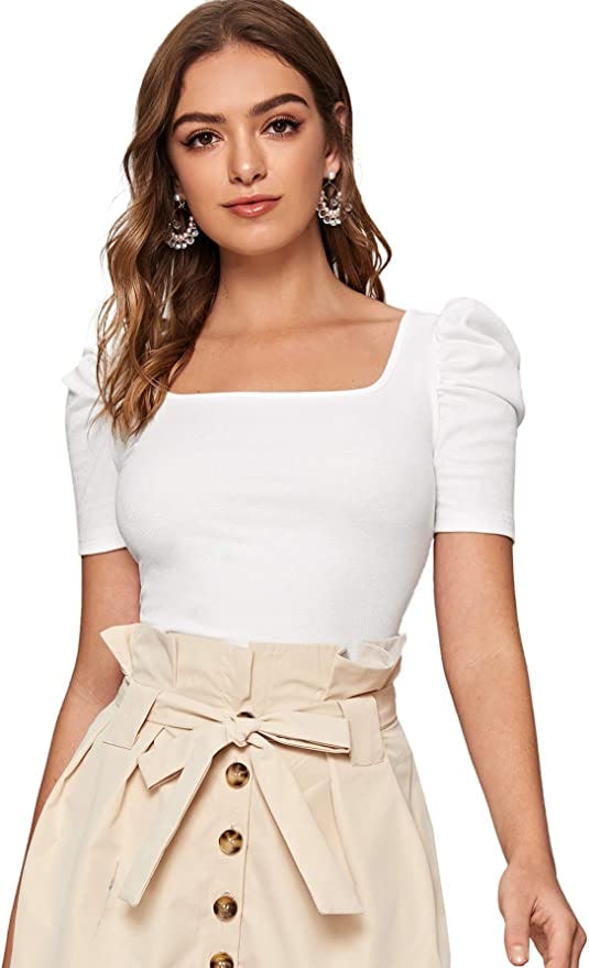 WDIRARA Puff Sleeve Top
