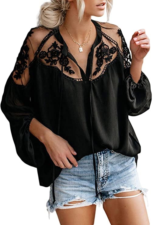 Asvivid Crochet Lace Top