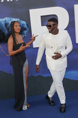 Keke Palmer and Daniel Kaluuya laughing on the red carpet of the Berlin 'Dope' premiere