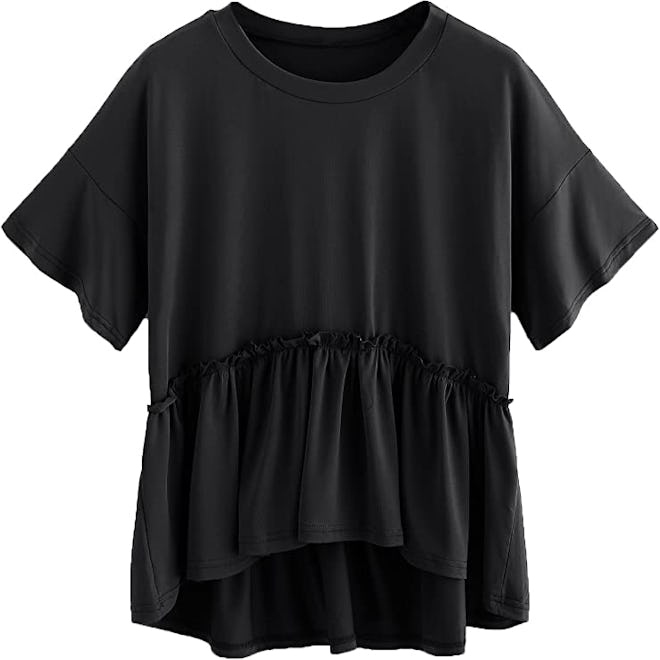 Romwe Loose Ruffle Blouse