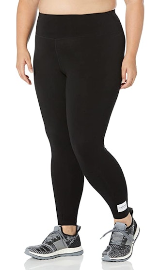 The best plus-size leggings for summer by Calvin Klein come in classic black, featuring a white patc...
