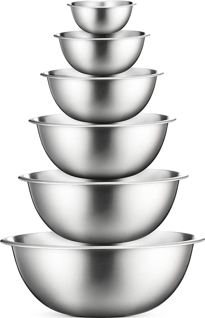 FineDine Stainless Steel Mixing Bowls (Set of 6) 