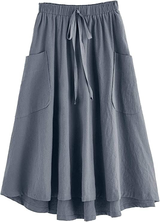 SweatyRocks High Waist Pleated Midi Skirt with Pockets