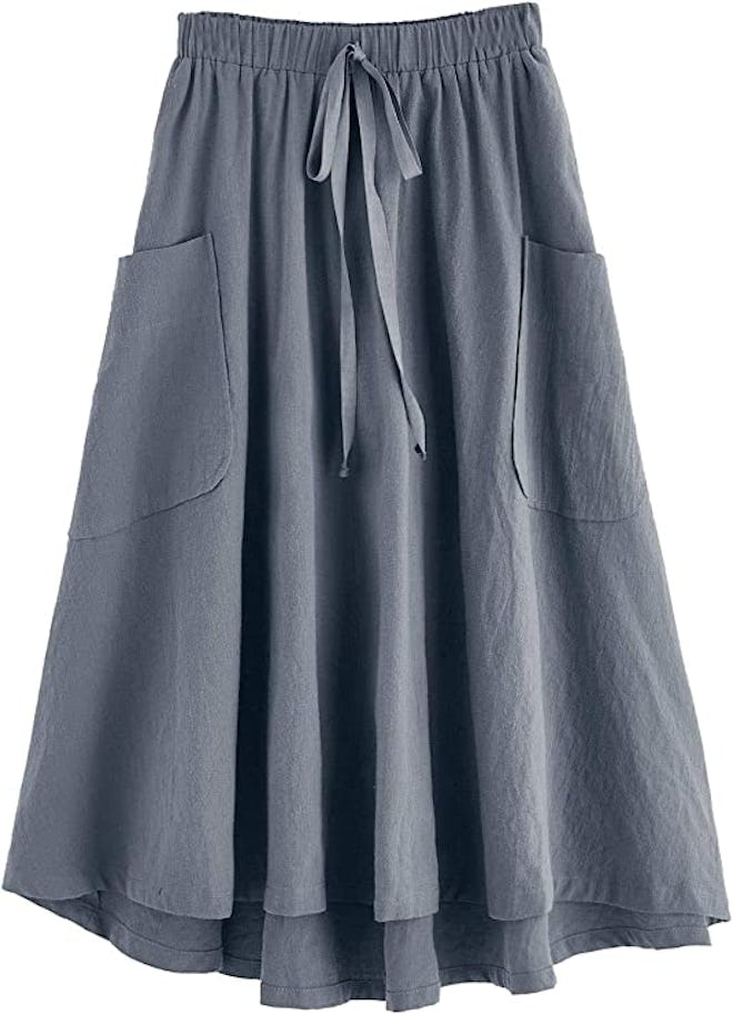 SweatyRocks High Waist Pleated Midi Skirt with Pockets