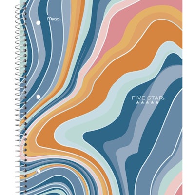 Taking notes in this cute notebook with an abstract cover will get your kid excited about class.