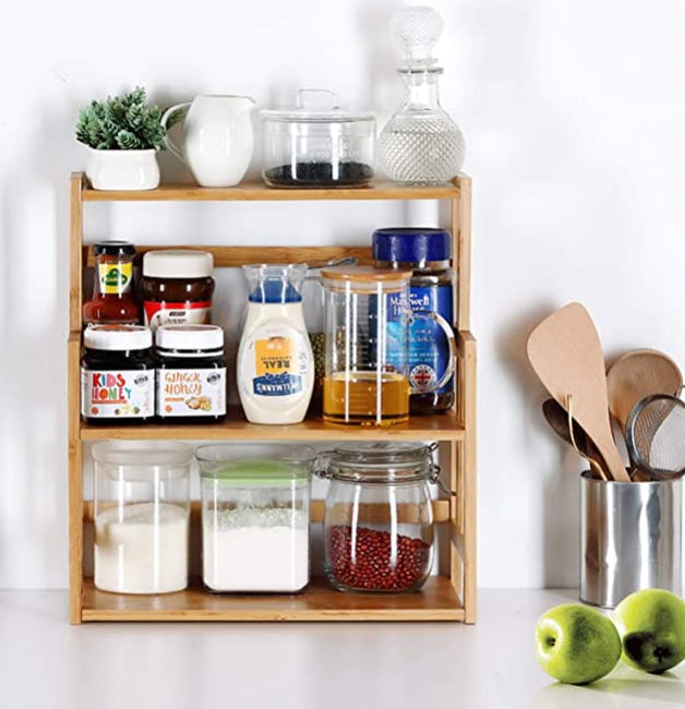Bamboo Spice Rack Storage Shelves