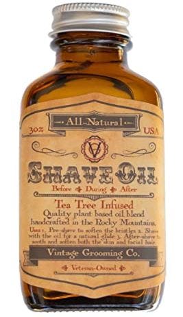 The Vintage Grooming Co. Shave Oil is the best shave oil for sunburns.