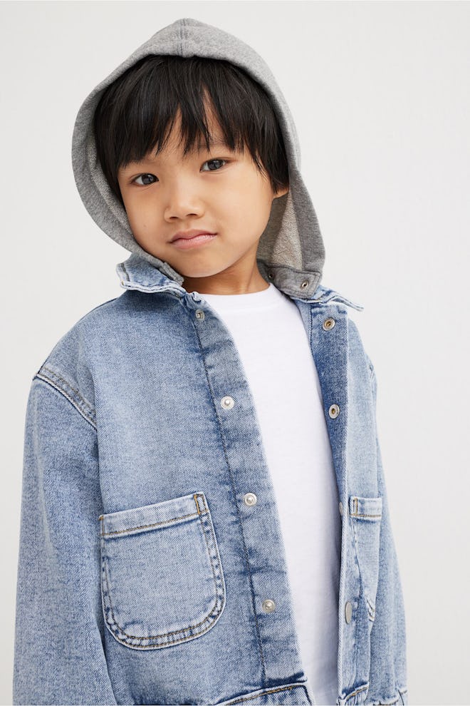 Comfort Stretch Hooded Denim Jacket