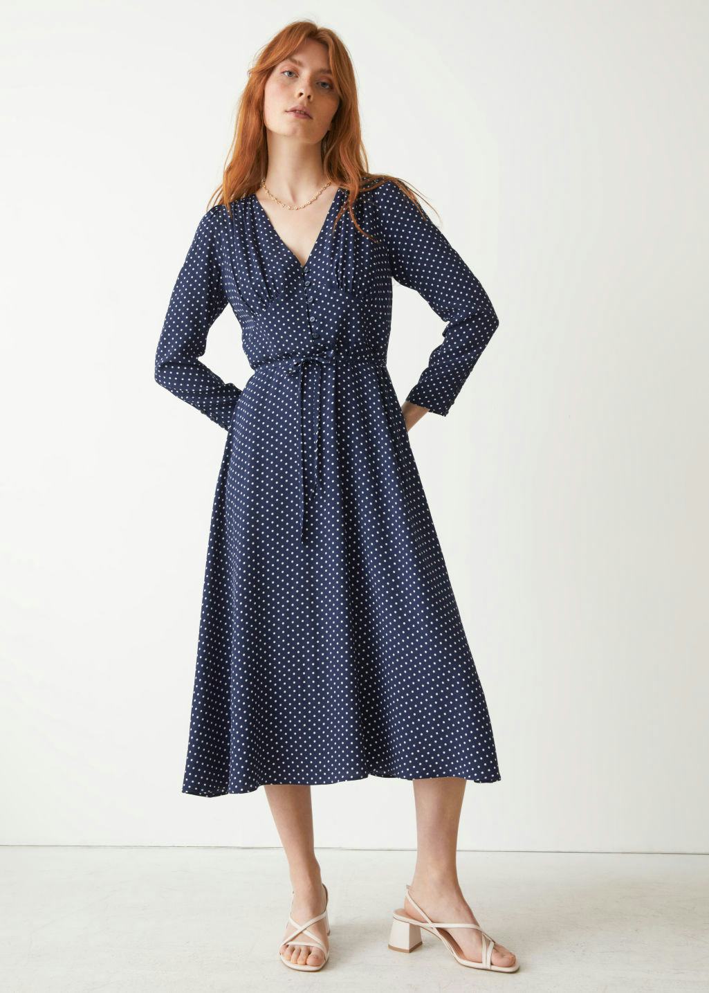 Fluid Printed Midi Dress