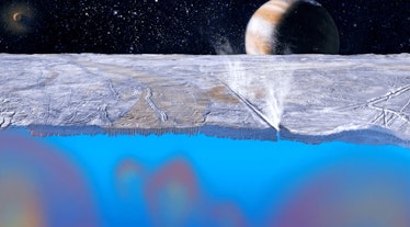 Visualization of potential liquid ocean under Europa's surface
