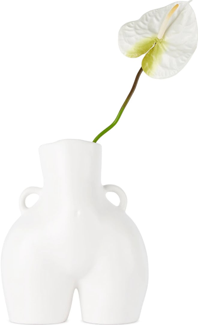 White Love Handles Vase