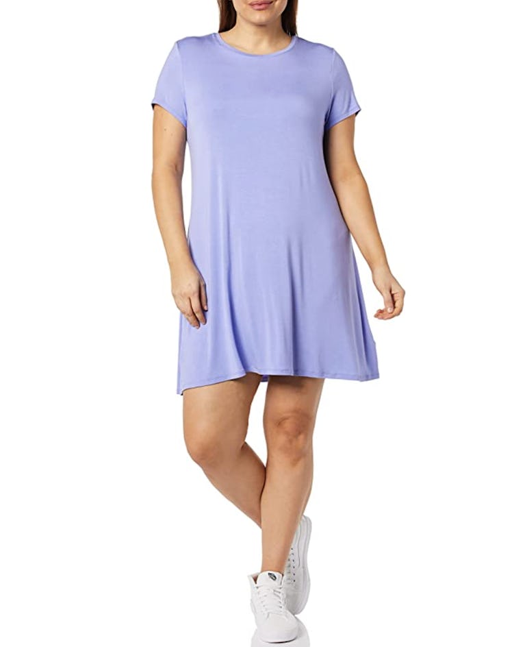 Amazon Essentials Short-Sleeve Scoop Neck Swing Dress