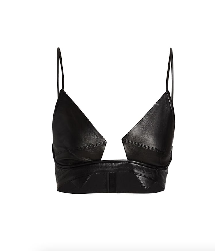 Aya Muse Lavalle Faux Leather Crop Top