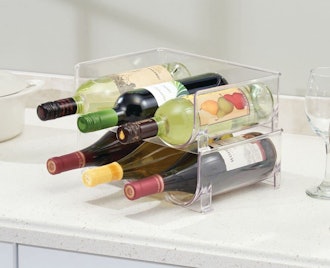 With a sleek transparent and stackable design, mDesign Plastic Free-Standing Bottle Storage sets are...