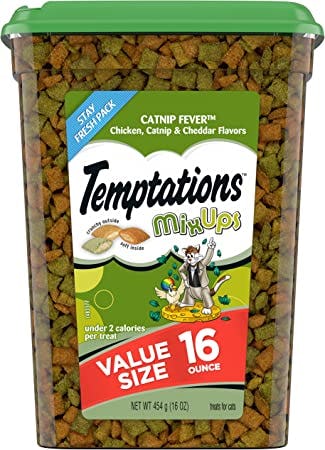 Temptations Mixups Cat Treats Catnip Fever Flavor, 16 oz. Tub