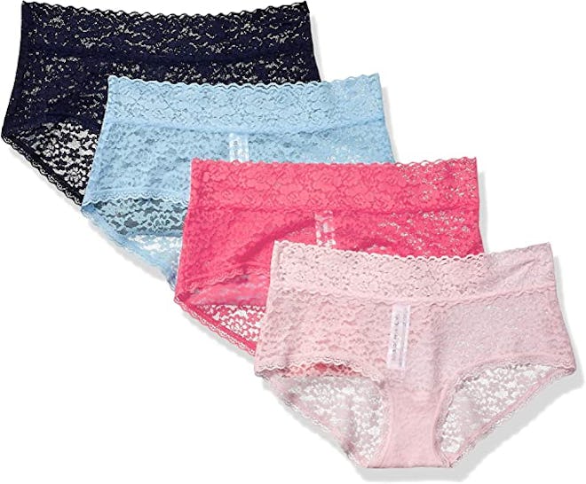 Amazon Essentials Lace Stretch Hipster Underwear (4-Pack)
