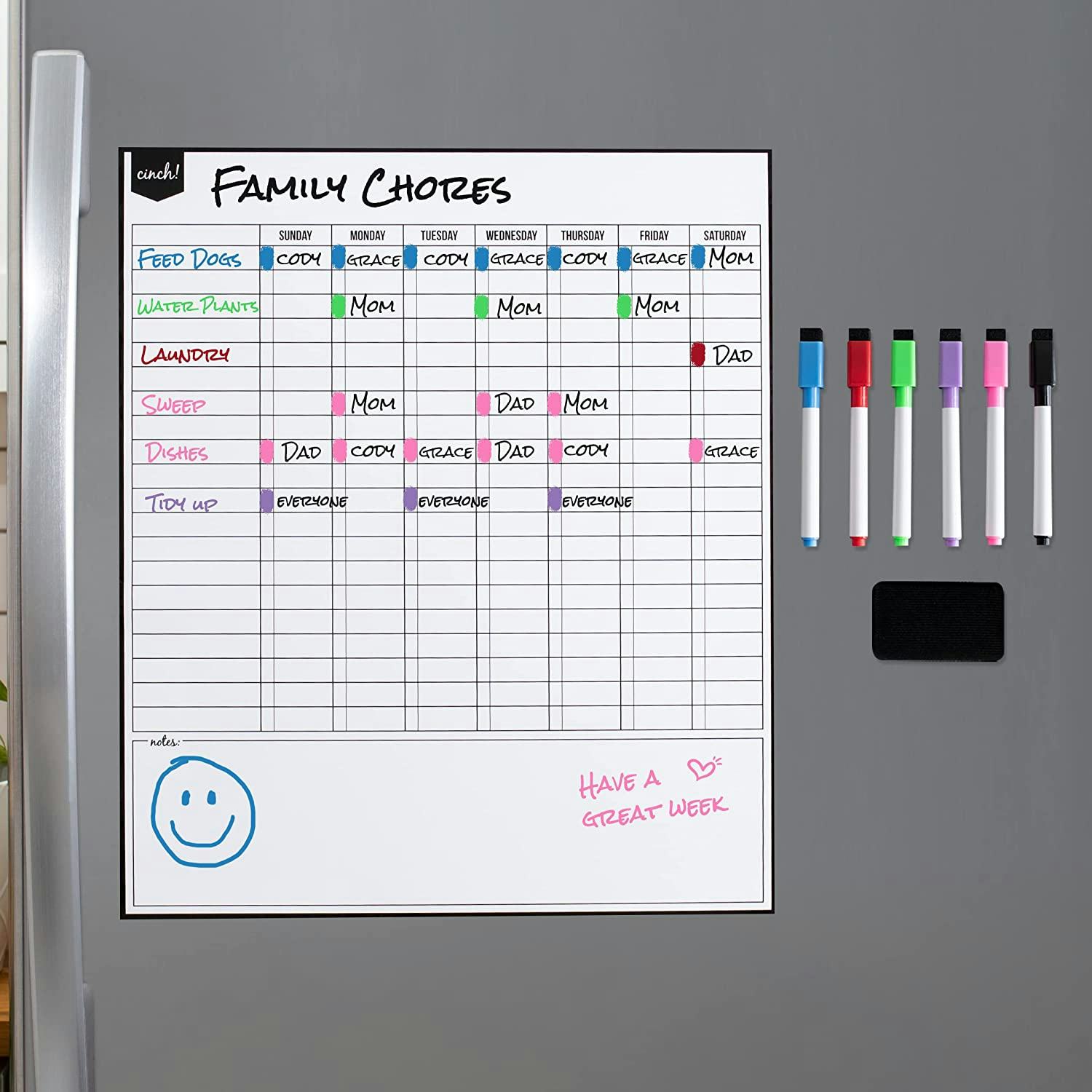 cinch! Magnetic Dry Erase Chore Chart