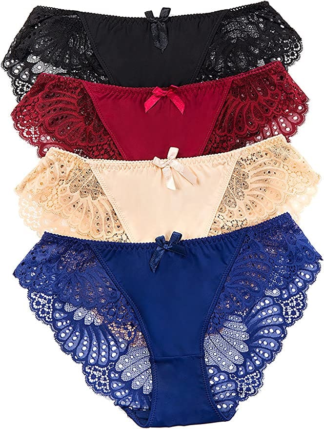 cauniss Lace Hipster Panties (4-Pack)