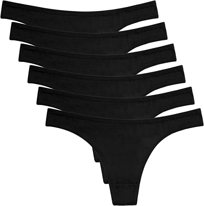 ANZERMIX Cotton Thong Panties (6-Pack)