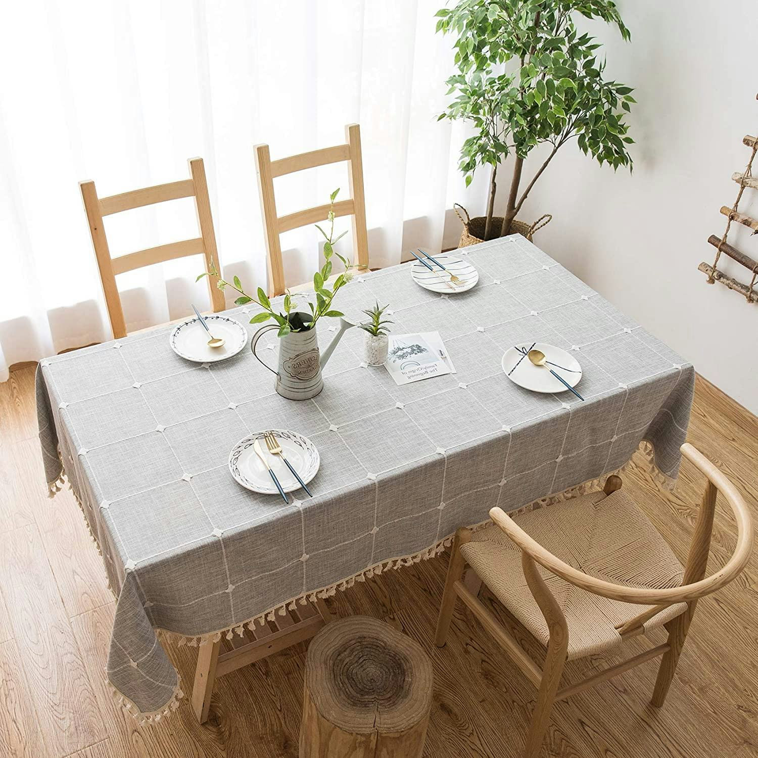 Oubonun Rustic Lattice Tablecloth