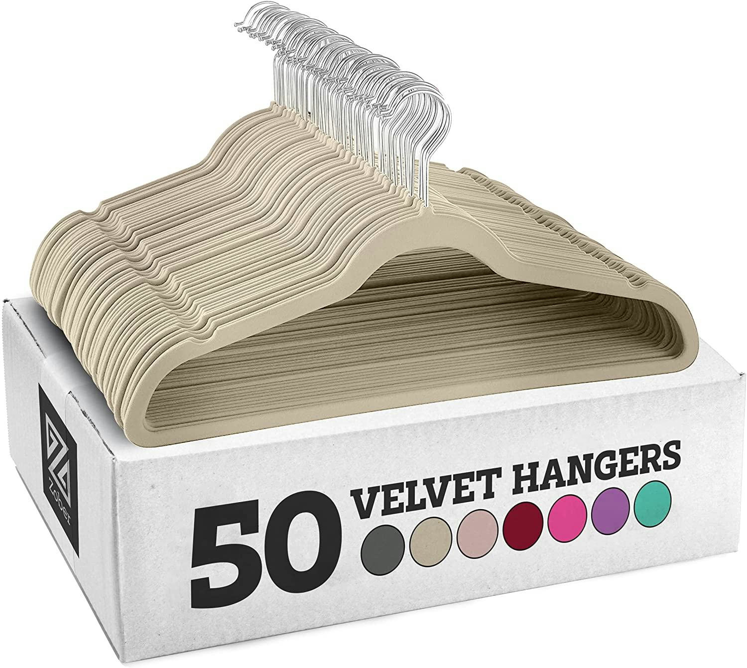 Zober Non-Slip Velvet Hangers (50-Pack)