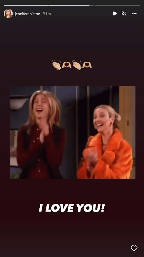Jennifer Aniston's Instagram stories for Lisa Kudrow's 59th birthday included a favorite 'Friends' m...