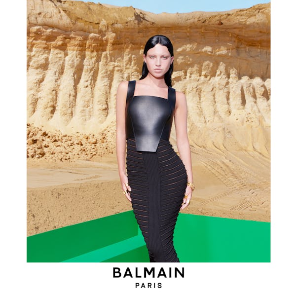 Lila Moss in Balmain's Fall/Winter 2022 fashion campaign