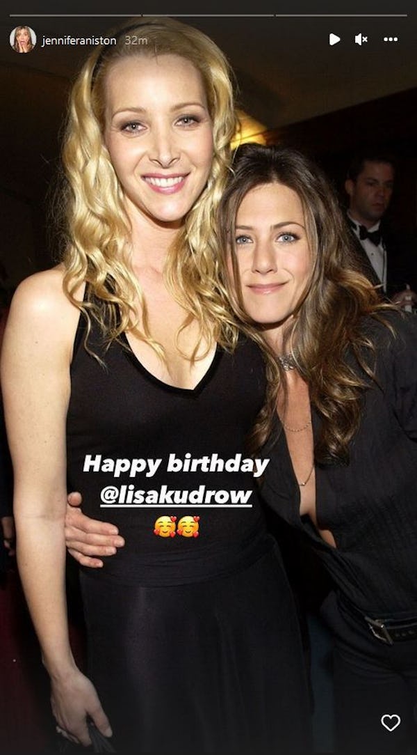 Jennifer Aniston celebrated Lisa Kudrow's 59th birthday in her Instagram stories.