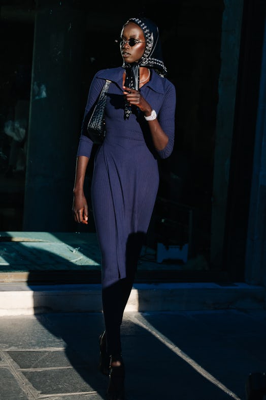 navy blue outfit paris couture week 2022
