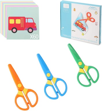 Amassan Kids Plastic Safety Scissors (3-Pack)