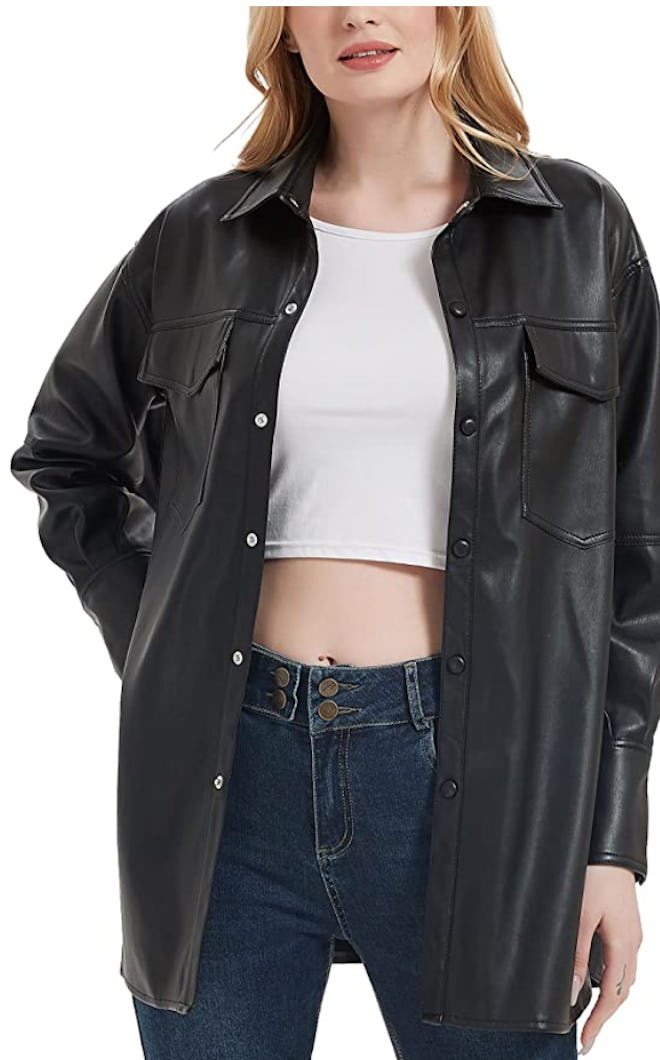 Bellivera Faux Leather Casual Jacket