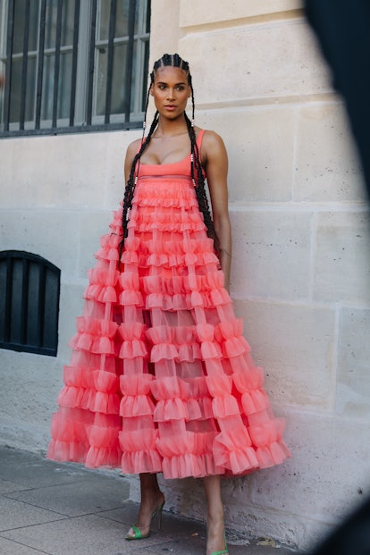 couture week 2022 layered pink dress