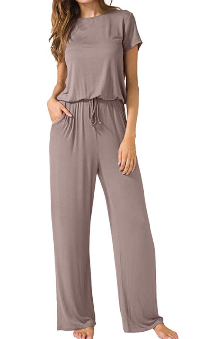 LAINAB Wide Leg Short Sleeve Jumpsuit