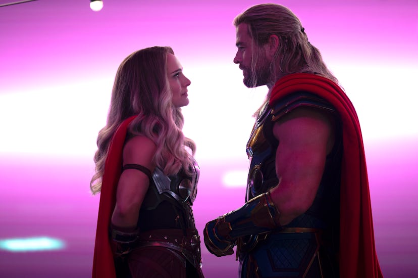 Natalie Portman and Chris Hemsworth in 'Thor: Love & Thunder.'