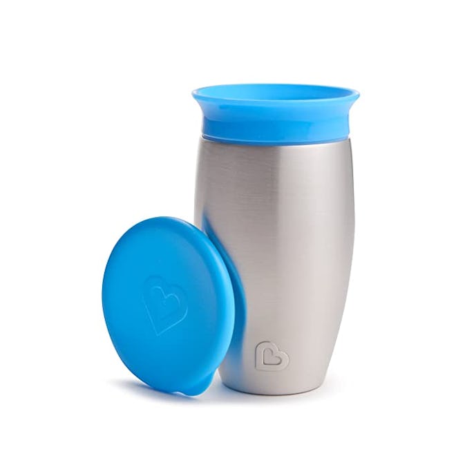 The Munchkin Miracle Stainless Steel 360 Sippy Cup is a thing that makes flying with kids easier.