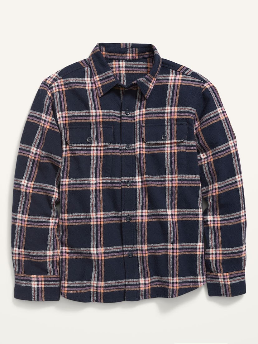 Plaid Flannel Utility Pocket Shirt for Boys